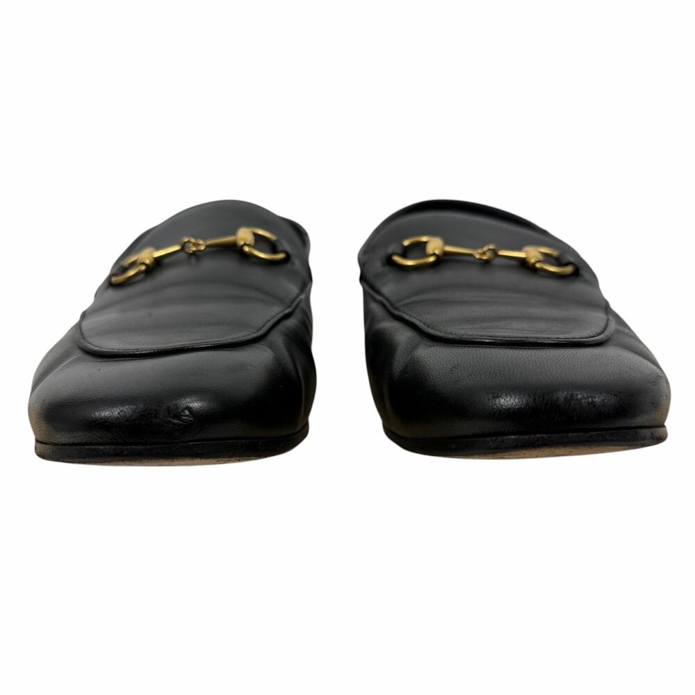 Gucci Brixton Leather Horsebit Loafers Mules Slide Black Size 40 - Picture 6 of 15